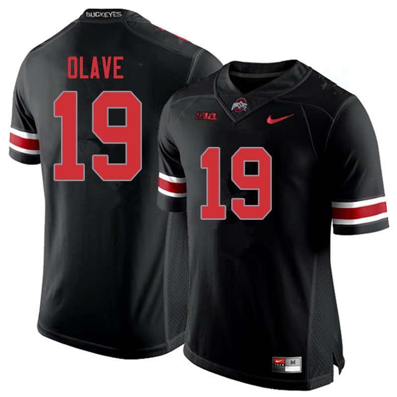 Men #19 Chris Olave Ohio State Buckeyes College Football Jerseys Sale-Blackout